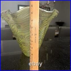 Vintage Fusion Z Czech Republic Art Blown Glass Vase Signed 10