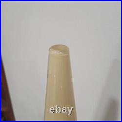 Vintage Hand Blown Glass Bud Vase Ivory Signed 17