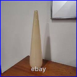 Vintage Hand Blown Glass Bud Vase Ivory Signed 17