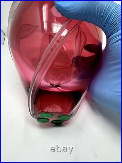 Vintage Hand-Blown Signed William Glasner Pink Lily Art Glass Vase