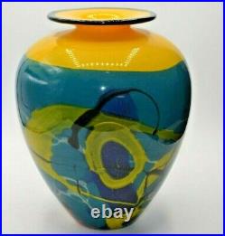 Vintage Ioan Nemtoi Original Signed Art Glass Vase 9 1/2 Inches Tall