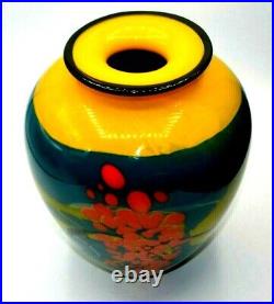 Vintage Ioan Nemtoi Original Signed Art Glass Vase 9 1/2 Inches Tall