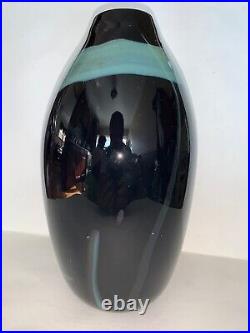 Vintage James R. Wilbat Studio Art Glass Large 10H Vase 1984 Signed