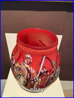 Vintage John Gerletti Studio Blown ART Glass Abstract Mosaic Vase Signed & Dated