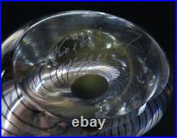 Vintage Kosta Boda Glass Art Vase Signed Vicke Lindstrand 1381, Swirl Design