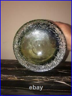Vintage Kosta Boda Glass Bowl Signed by Göran Wärff Cobalt Blue Green