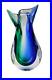 Vintage-Murano-Vetreria-Artistica-OBALL-Vase-Signed-Blue-Green-Fish-Tail-10-5-01-awnf