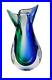Vintage-Murano-Vetreria-Artistica-OBALL-Vase-Signed-Blue-Green-Fish-Tail-10-5-01-deyr