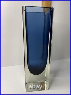Vintage Nuutajärvi Notsjö Finland Navy Blue Art Glass Vase Signed &Dated 1965