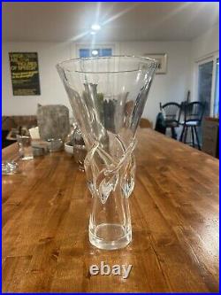 Vintage Rare Unique Large STEUBEN Glass Signed 11.5 Rose Vase George Thompson