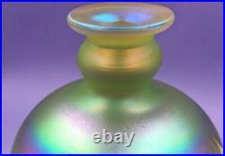 Vintage Rick Satava Studio Iridescent Art Glass Vase Vibrant Colors
