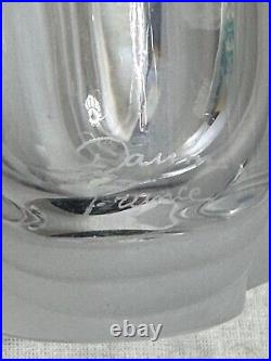 Vintage Signed Daum France Art Glass Crystal Vase French Frosted Satin