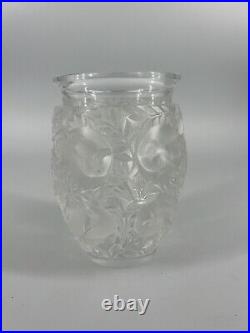 Vintage Signed Lalique Bagatelle Frosted Glass Vase 7