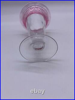 Vintage Steuben Carder Signed Verre De Soie Pink Threaded Art Glass Vase