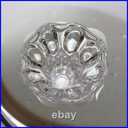 Vintage Vannes Le Chatel France Signed Centerpiece Crystal Glass Vase 8.5 H