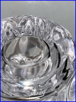 Vintage Vannes Le Chatel France Signed Centerpiece Crystal Glass Vase 8.5 H