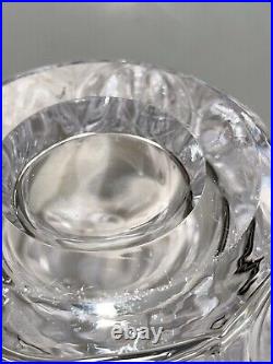 Vintage Vannes Le Chatel France Signed Centerpiece Crystal Glass Vase 8.5 H