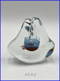 Vintage Vernon Brejcha Studio Art Glass Sailboat Vase Fluid Form Signed