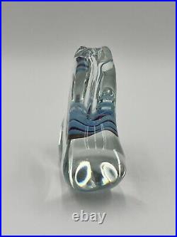 Vintage Vernon Brejcha Studio Art Glass Sailboat Vase Fluid Form Signed