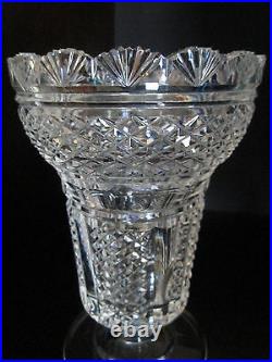 Vintage Waterford Irish Cut Crystal Master Cutter Hibernia Vase Signed