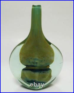 Vtg 1970's Signed Mdina Malta Fish Lollipop Axe Head Michael Harris Glass Vase