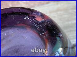 Vtg 1977 Fostoria Art Glass Wisteria Dichromatic Vase Signed