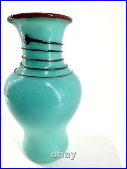 XRARE Thomas Maras 2009 ARTIST SIGNED Studio Art Glass Vase HAND BLOWN GLASS 8