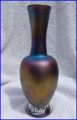 Zellique Large Art Nouveau Deco Master Iridescent Glass Vase Dream Team Signed
