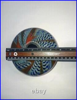 Zephyr Studio Peacock Art Vase Glass 1977 Swirl Abstract Signed
